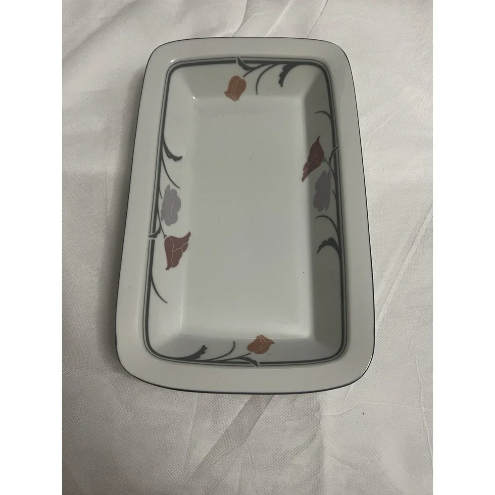 Dansk Tivoli Belles Fleurs Taupe Rectangular Baker 8x13 Baking Casserole Gratin